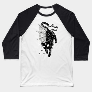 Spooky Cat Baseball T-Shirt